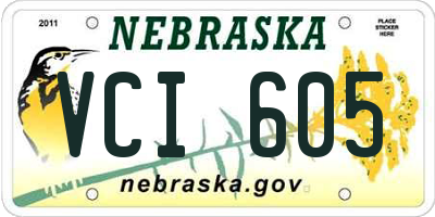NE license plate VCI605