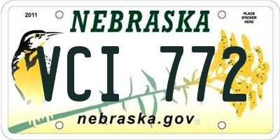 NE license plate VCI772