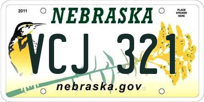 NE license plate VCJ321