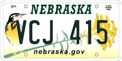 NE license plate VCJ415