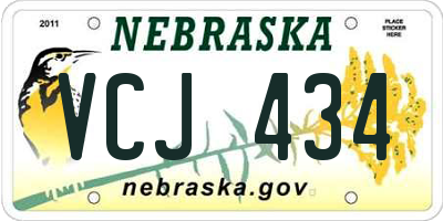 NE license plate VCJ434