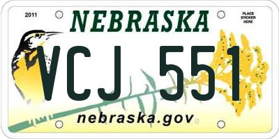 NE license plate VCJ551