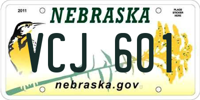 NE license plate VCJ601
