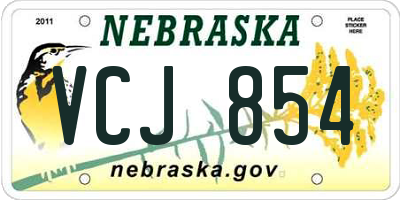 NE license plate VCJ854