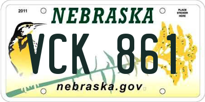 NE license plate VCK861