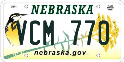 NE license plate VCM770