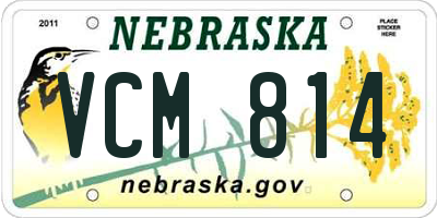 NE license plate VCM814