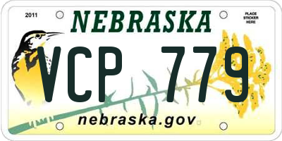 NE license plate VCP779