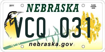 NE license plate VCQ031