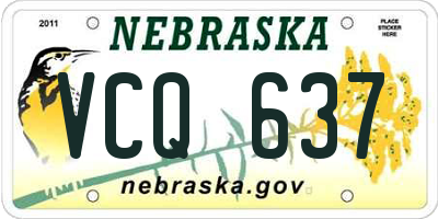 NE license plate VCQ637