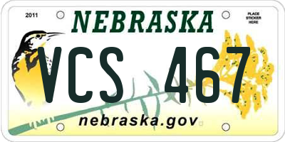 NE license plate VCS467