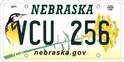 NE license plate VCU256