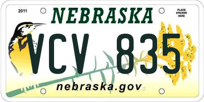 NE license plate VCV835