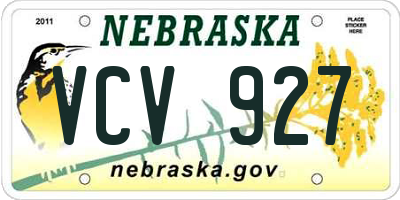 NE license plate VCV927