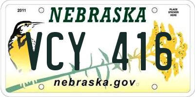 NE license plate VCY416