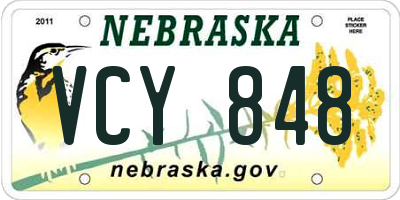 NE license plate VCY848