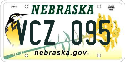 NE license plate VCZ095