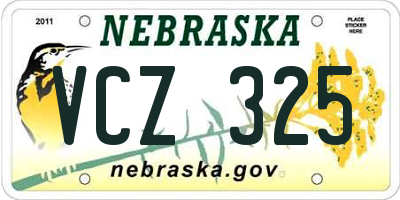 NE license plate VCZ325