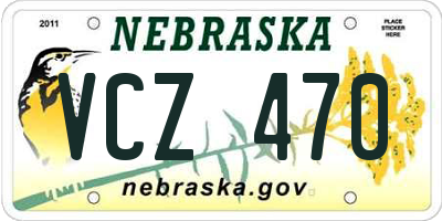 NE license plate VCZ470