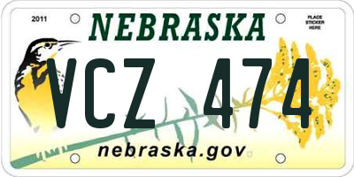 NE license plate VCZ474
