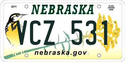 NE license plate VCZ531