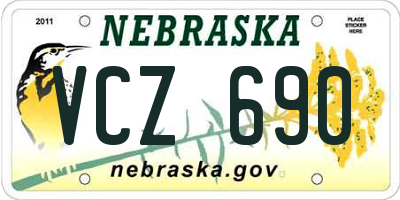 NE license plate VCZ690