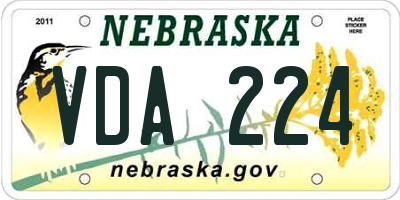 NE license plate VDA224
