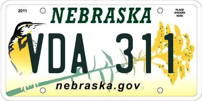 NE license plate VDA311