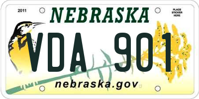 NE license plate VDA901