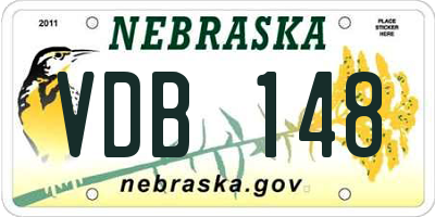NE license plate VDB148