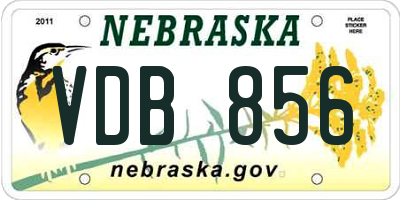 NE license plate VDB856