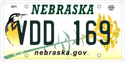 NE license plate VDD169