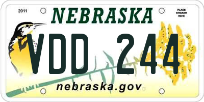 NE license plate VDD244