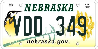 NE license plate VDD349