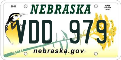 NE license plate VDD979
