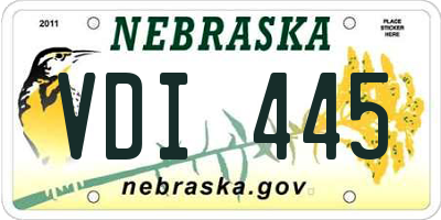 NE license plate VDI445