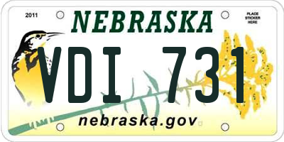 NE license plate VDI731