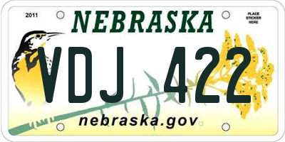 NE license plate VDJ422