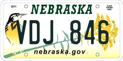 NE license plate VDJ846