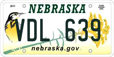 NE license plate VDL639