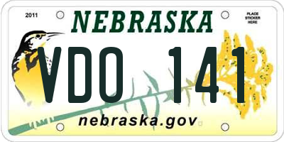 NE license plate VDO141