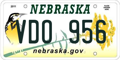 NE license plate VDO956