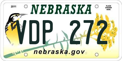 NE license plate VDP272