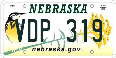 NE license plate VDP319