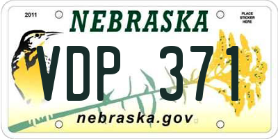 NE license plate VDP371