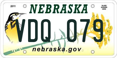 NE license plate VDQ079