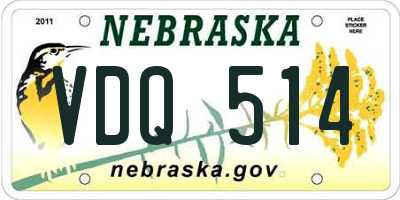 NE license plate VDQ514