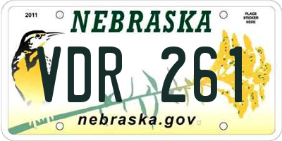 NE license plate VDR261