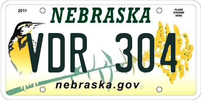 NE license plate VDR304