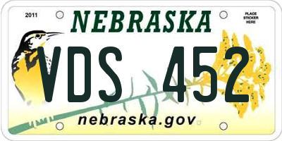 NE license plate VDS452